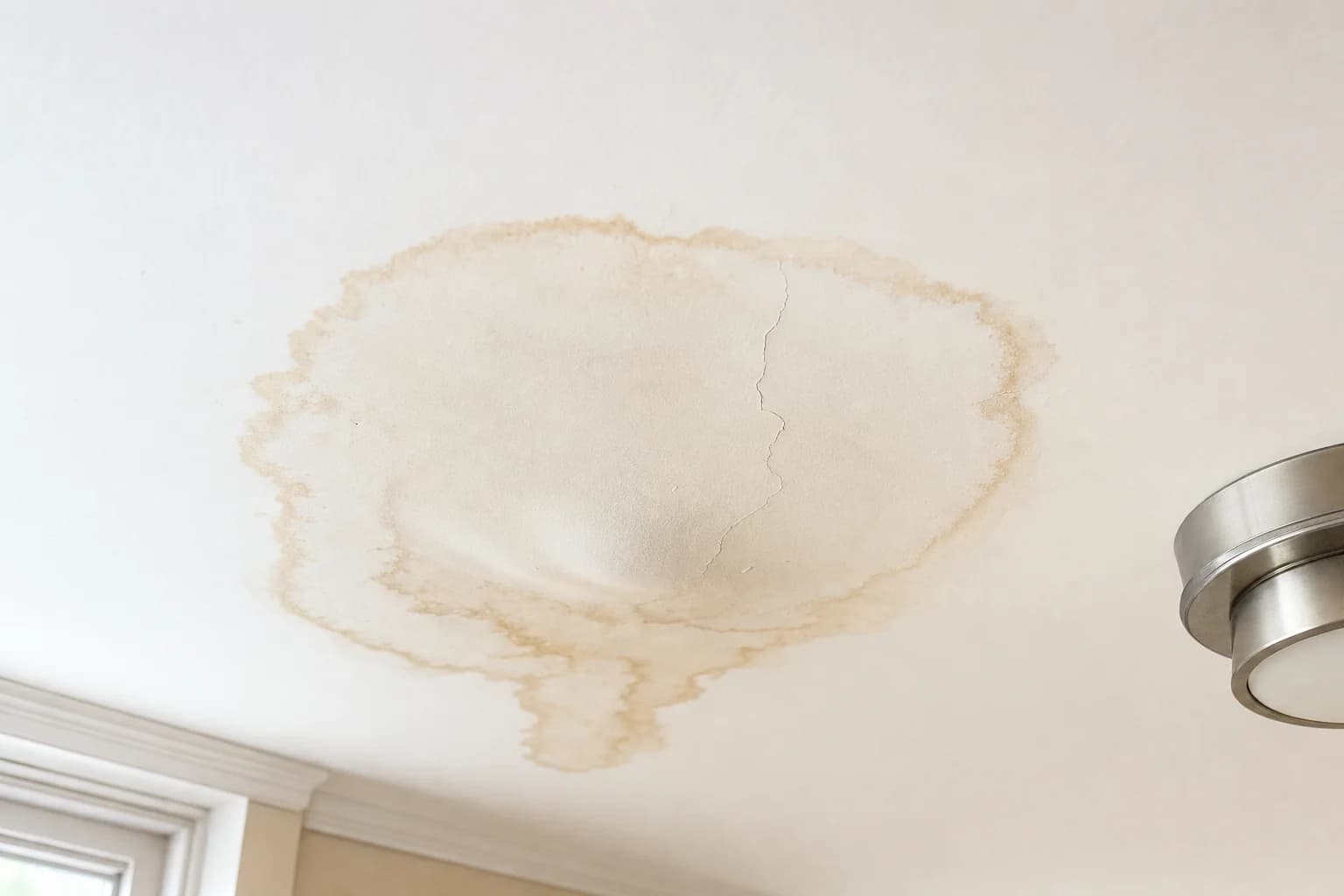 Water-stained ceiling requiring repair in Northern Virginia home