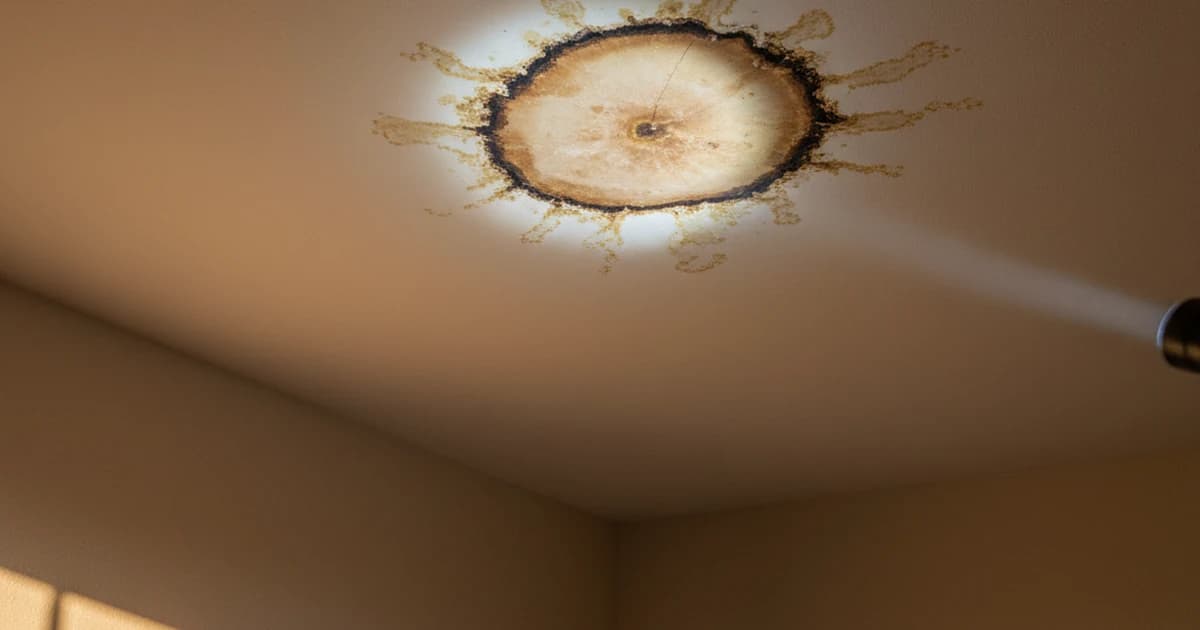 Ceiling water damage in Northern Virginia — how to tell a roof leak from a plumbing leak