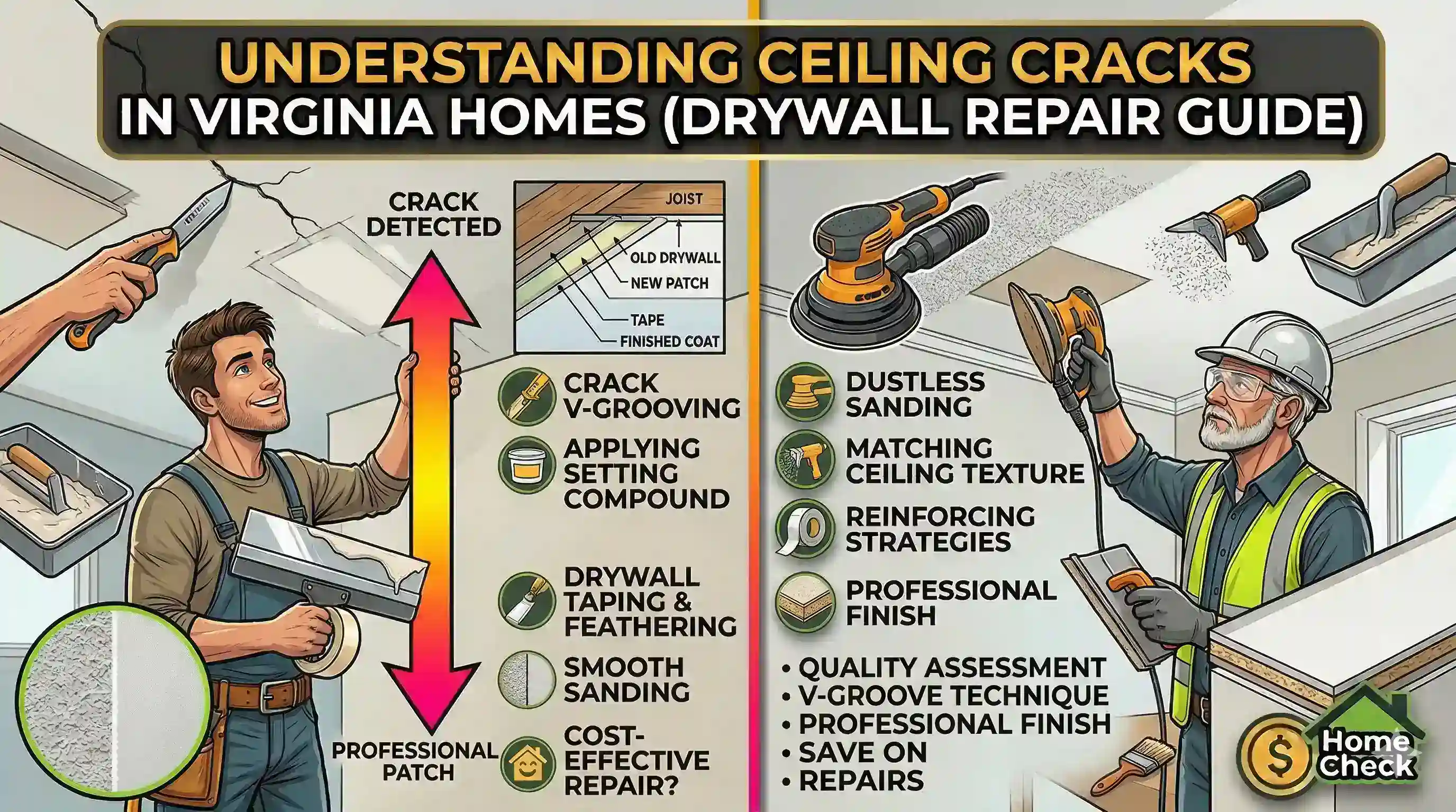 Ceiling cracks in Virginia home caused by climate