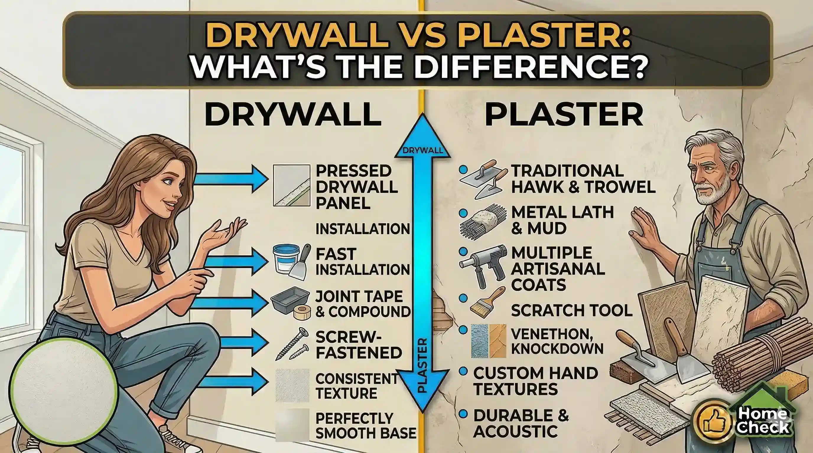 Drywall vs plaster comparison for homes